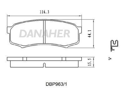 Комплект тормозных колодок, дисковый тормоз DANAHER DBP963/1 для MITSUBISHI PAJERO