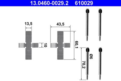 Комплектующие, колодки дискового тормоза ATE 13.0460-0029.2 для MERCEDES-BENZ CABRIOLET