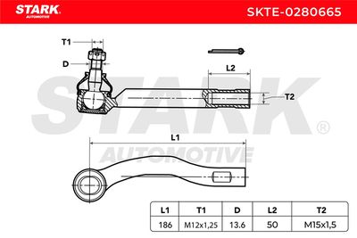 накрайник на напречна кормилна щанга STARK SKTE-0280665