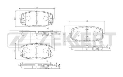 Комплект тормозных колодок, дисковый тормоз ZEKKERT BS-1707 для LIFAN MYWAY