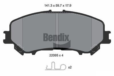 BENDIX Braking BPD1083 Тормозные колодки и сигнализаторы  для RENAULT KADJAR (Рено Kаджар)
