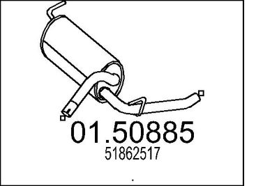 Средний глушитель выхлопных газов MTS 01.50885 для FIAT QUBO