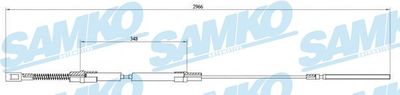 Тросик, cтояночный тормоз SAMKO C0897B для VW TRANSPORTER