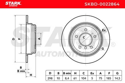спирачен диск STARK SKBD-0022864