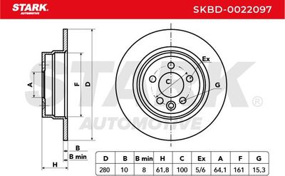 спирачен диск STARK SKBD-0022097