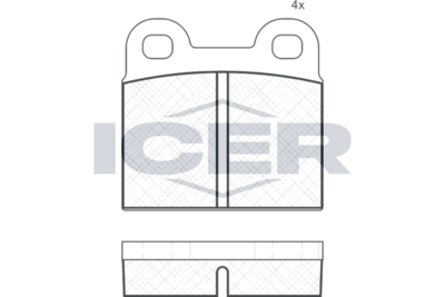 комплект спирачно феродо, дискови спирачки ICER 180059
