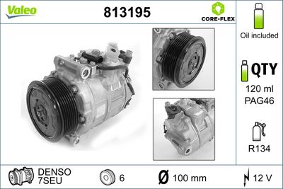VALEO Kompressor, Klimaanlage VALEO CORE-FLEX (813195)
