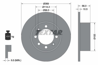 Тормозной диск TEXTAR 92010000 для SAAB 90