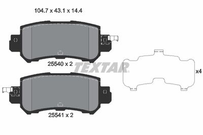 Комплект тормозных колодок, дисковый тормоз TEXTAR 2554001 для MAZDA CX-5