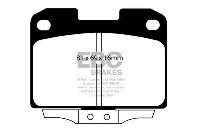 Комплект тормозных колодок, дисковый тормоз EBC Brakes DP41098R для MITSUBISHI 3000