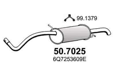 ASSO 50.7025 Глушитель выхлопных газов  для SKODA ROOMSTER (Шкода Роомстер)