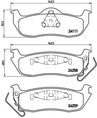 Комплект тормозных колодок, дисковый тормоз BREMBO P 37 011 для JEEP COMMANDER