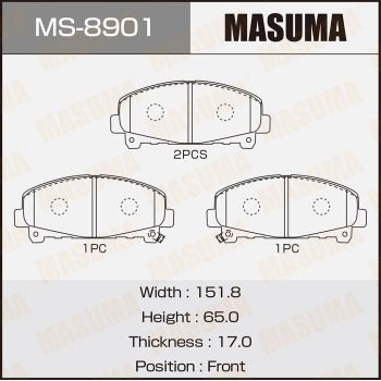 MASUMA MS-8901 Ремкомплект барабанных колодок для HONDA ACCORD VIII универсал (CW) 2.2 i-DTEC (CW3)
