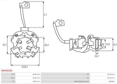 Holder, carbon brushes SBH6018S
