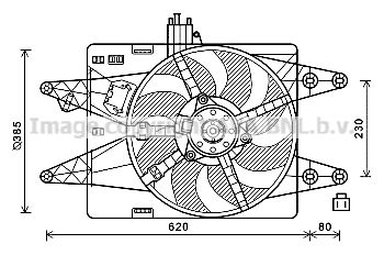 Вентилятор, охлаждение двигателя AVA QUALITY COOLING FT7606 для FIAT DOBLO