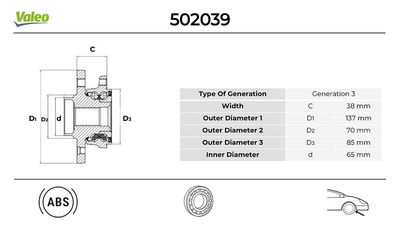 RADLAGER VALEO 502039