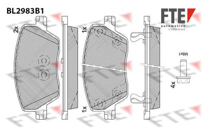 Комплект тормозных колодок, дисковый тормоз FTE 9011230 для FIAT TIPO