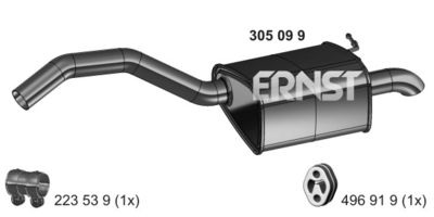 Глушитель выхлопных газов конечный ERNST 305099 для FORD S-MAX