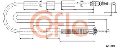 Тросик, cтояночный тормоз COFLE 92.12.1503 для LANCIA DELTA