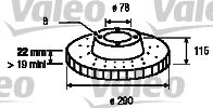 Тормозной диск VALEO 187061 для RENAULT MASCOTT