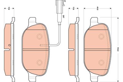 Комплект тормозных колодок, дисковый тормоз GDB1851