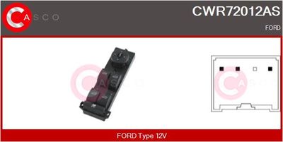Выключатель, стеклолодъемник CASCO CWR72012AS для FORD C-MAX