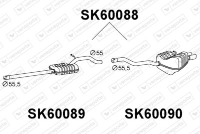 Глушитель выхлопных газов конечный VENEPORTE SK60088 для SKODA SUPERB
