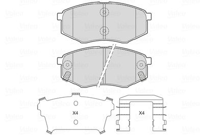 Комплект тормозных колодок, дисковый тормоз VALEO 601715 для HYUNDAI ix20