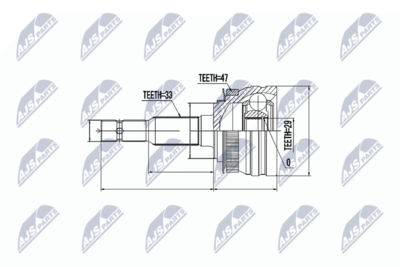 каре комплект, полуоска NTY NPZ-DW-004