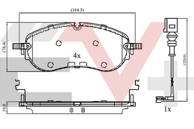 комплект спирачно феродо, дискови спирачки COMLINE CEV13413
