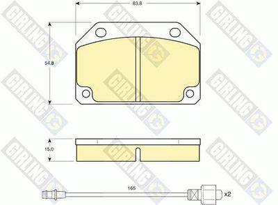 Комплект тормозных колодок, дисковый тормоз GIRLING 6102413 для TALBOT HORIZON
