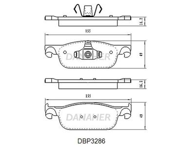 Комплект тормозных колодок, дисковый тормоз DANAHER DBP3286 для DACIA LOGAN
