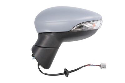 Zijspiegel Links (elektrisch, asferisch, met verwarming, under-coated, met indicator) past: FORD FIESTA VI 01.13-04.17
