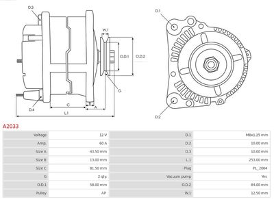 Alternator A2033