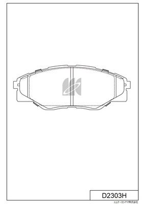 MK Kashiyama D2303H Тормозные колодки и сигнализаторы для TOYOTA HILUX VII Пикап (_N1_, _N2_, _N3_) 2.5 D-4D (KUN15_)