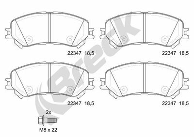 Bromsbeläggssats, skivbroms BRECK 22347 00 701 00