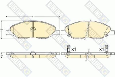 Комплект тормозных колодок, дисковый тормоз GIRLING 6135776 для NISSAN NOTE
