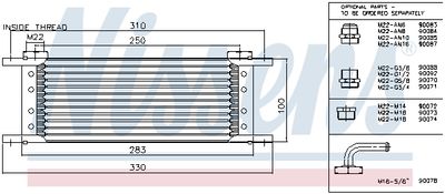 масляный радиатор, двигательное масло NISSENS 90047 для VOLVO 780