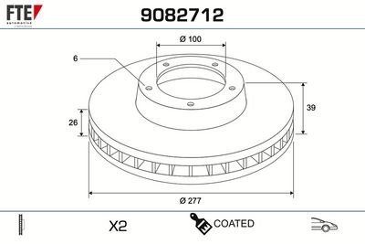 спирачен диск FTE 9082712