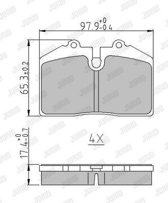 BREMSBELAGSATZ SCHEIBENBREMSE JURID 571348J 2