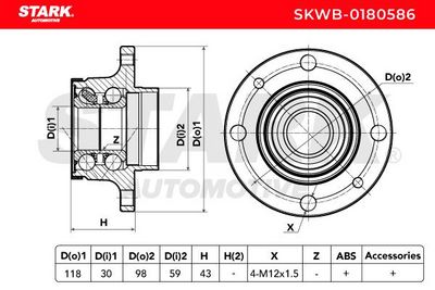 комплект колесен лагер STARK SKWB-0180586