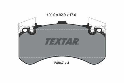 Комплект тормозных колодок, дисковый тормоз TEXTAR 2484701 для BENTLEY MULSANNE