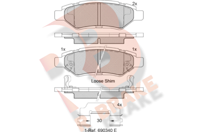 Комплект тормозных колодок, дисковый тормоз R BRAKE RB2142 для CADILLAC SRX