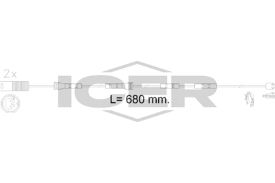 предупредителен контактен сензор, износване на накладките ICER 610606 E C