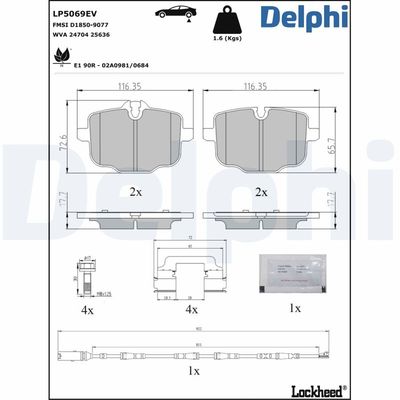 Комплект тормозных колодок, дисковый тормоз LP5069EV