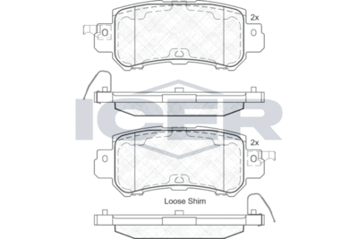 Комплект тормозных колодок, дисковый тормоз ICER 182056 для MAZDA CX-3