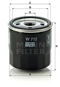 Масляный фильтр MANN-FILTER W 712 для FORD CAPRI