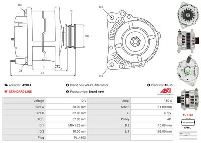 GENERATOR / ALTERNATOR AS-PL A2041 4