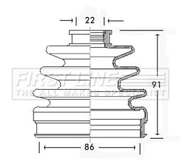 Bellow, drive shaft FIRST LINE FCB2342