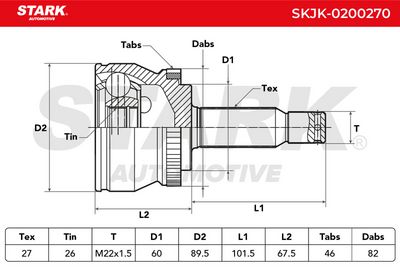 каре комплект, полуоска STARK SKJK-0200270
